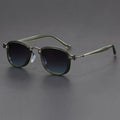 Retro square frame metal sunglasses with AC lenses in Black Gold Full Gray colour option
