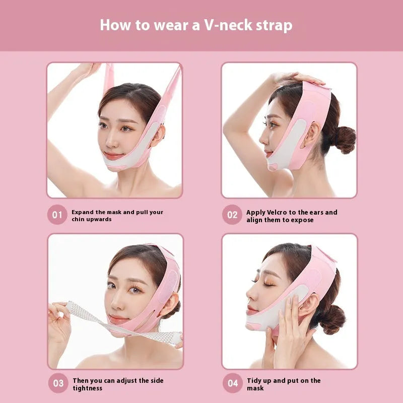 Elastic face bandage facial care tool in pink and black colour options
