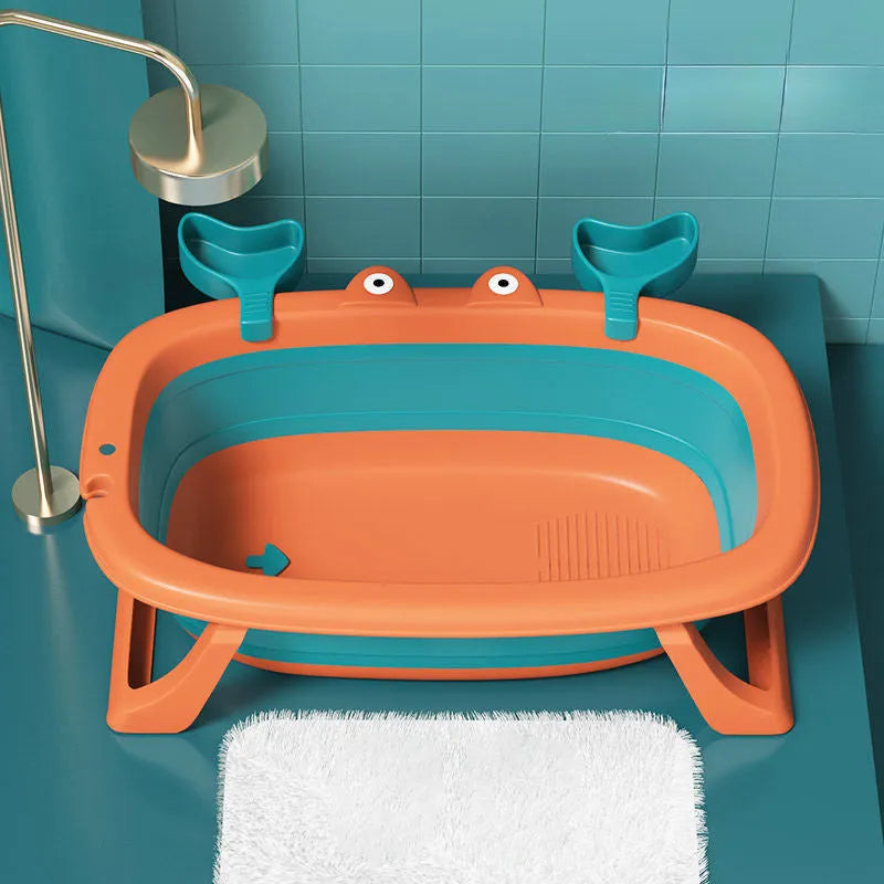 Blue foldable portable pet bath tub for small dogs and cats under 20 pounds