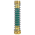 Brass garden hose connector with spring mechanism for preventing kinks
