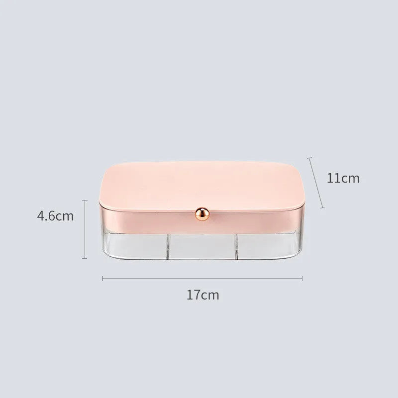 Modern minimalist jewelry storage box with multi-layer compartments in green colour