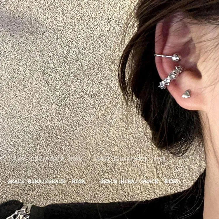 Irregular geometric clip-on earrings with frosty finish in B4710 colour tone