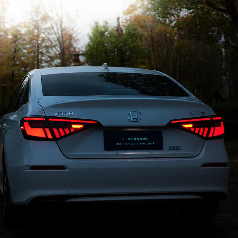 11th Generation Honda Civic modified LED tail light assembly with sequential turn signals