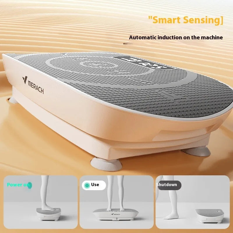 Grey or pink portable smart power plate with Bluetooth, dimensions 58cm by 38cm.