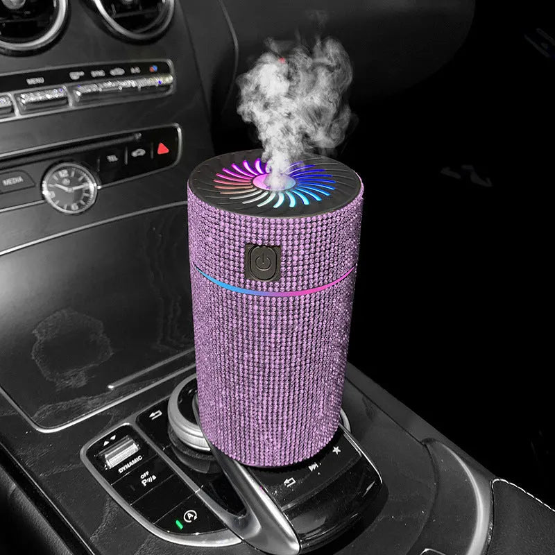 Car mounted air purification humidifier in water diamond material with USB power cord