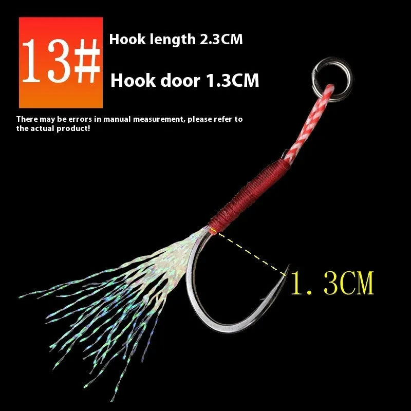 Bright wire iron plate sea fishing hook in six sizes from No. 9 to No. 14 for boat fishing