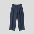 Men's apricot wide-leg cotton linen trousers with micro-elastic waist and pencil leg opening