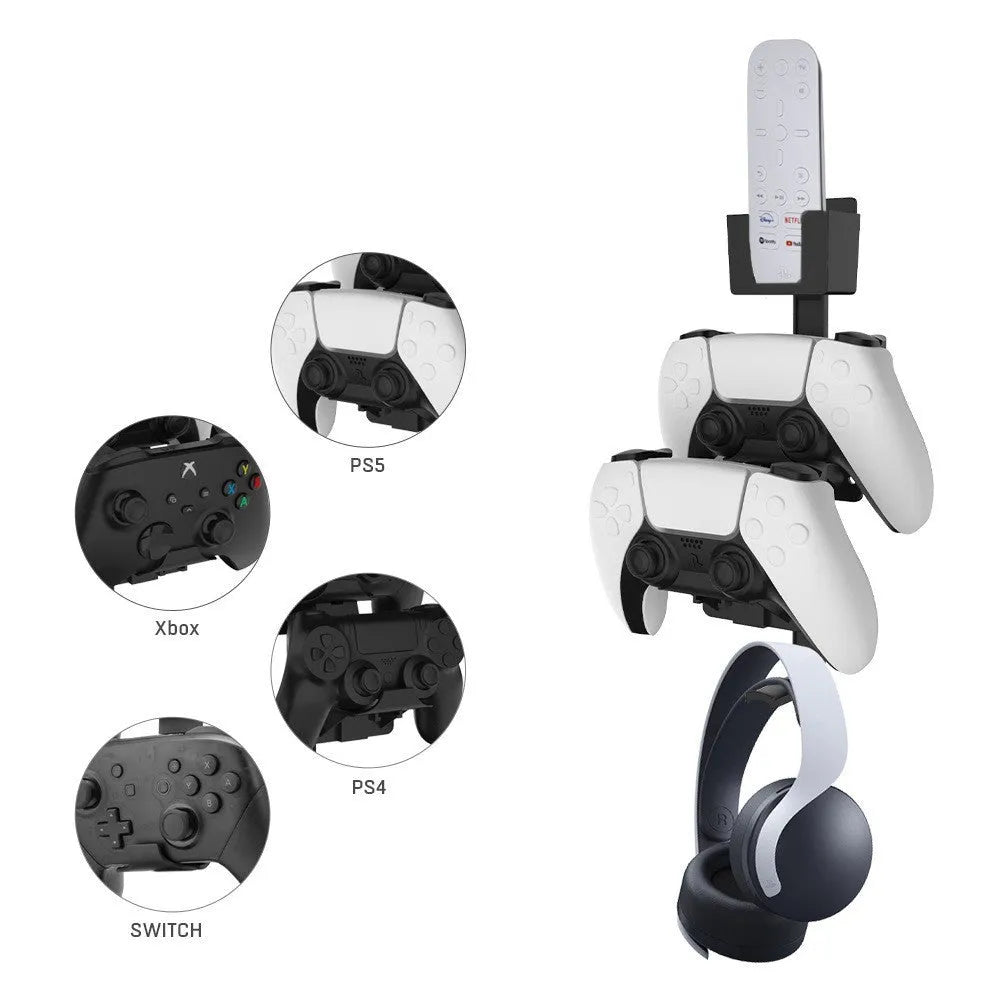 ABS plastic wall-mounted hook for game controllers and remote controls in black colour