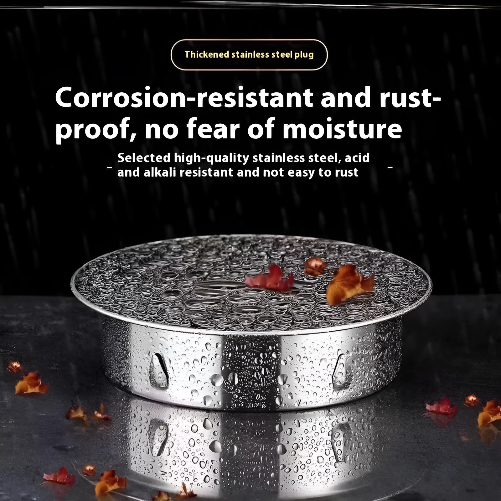 Stainless steel deodorant floor drain seal cover for 201-160mm tube plugs