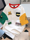 Men's loose fit printed t-shirt with digital letters pattern in multiple colour options