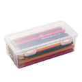 Transparent plastic stationery storage box for pencils and children's art supplies