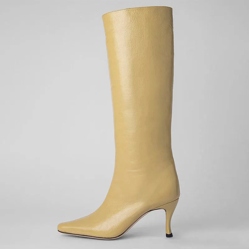 Women's square toe ankle cowboy boots in microfiber, shown in one of the available colours.