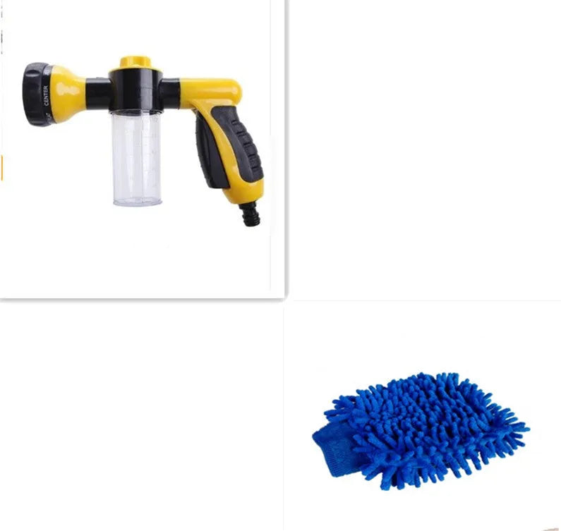 Green high pressure foam spray gun with adjustable nozzle for car washing and garden watering