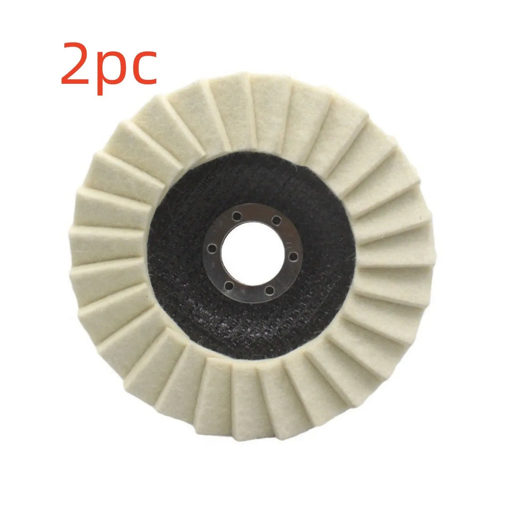 Flat wool flap disc polishing wheel for angle grinder with net cover