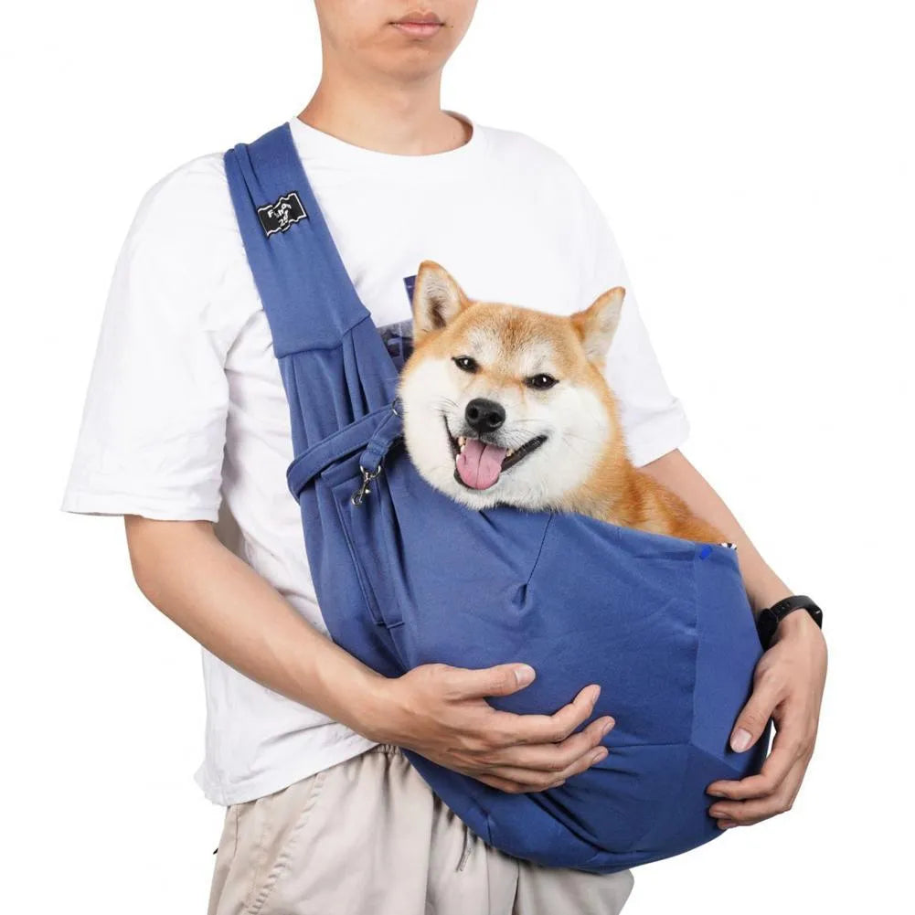 Large folding cat messenger backpack in multiple colours, shown with sturdy shoulder strap.