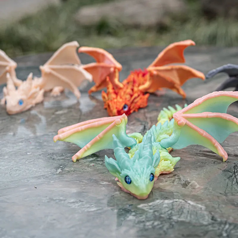 Printed flying dragon wings decoration toy in a selected colour, showing 25 cm size and detailed texture.
