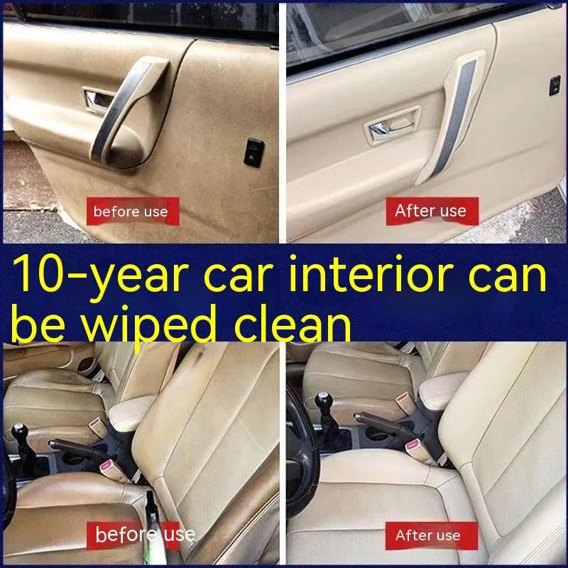 Fabric roof foam cleaner bottles with towel and sponge wipes for interior ceiling cleaning