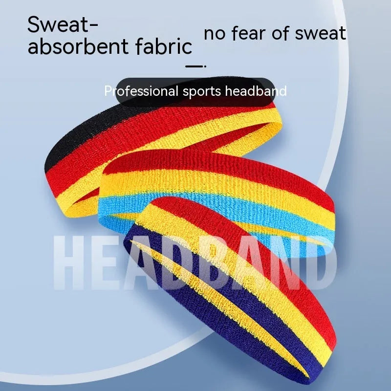 Polyester sports headband in multiple colour combinations for running and basketball