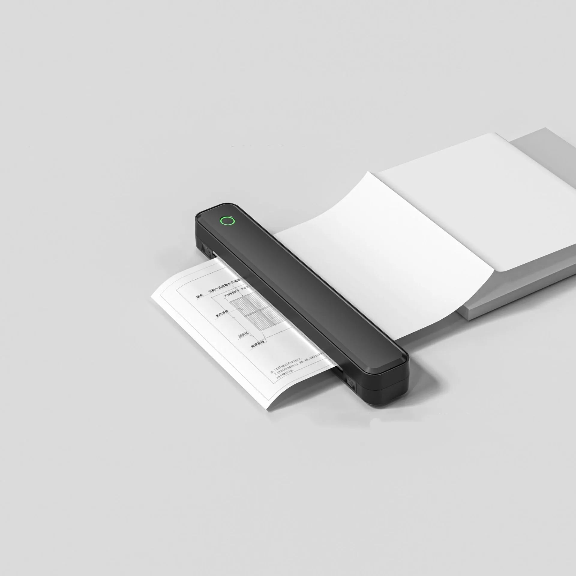 Bluetooth thermal printer for mobile phones in black or white with compact 295mm length