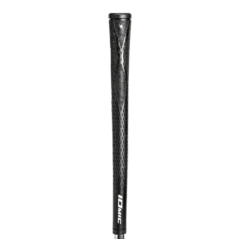 TPE material golf club grip showing colour options including solid colours and black with red, green, or blue accent heads