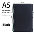 A5 spiral bound reusable notebook with stone paper, shown with pen on customisable coloured cover.