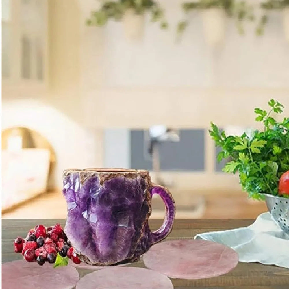 400ml mineral crystal resin coffee mug with handle in various colour options