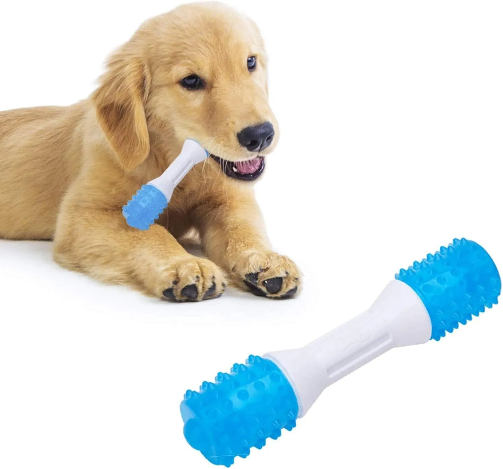 Dual-colour TPR puppy teething chew toy for dogs aged 2-8 months