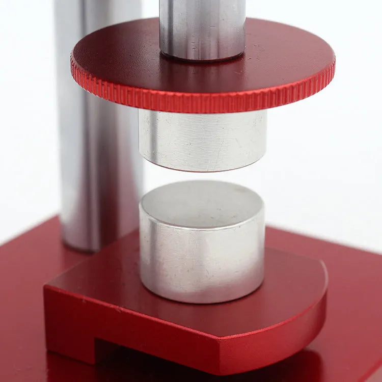 Watch repair spiral presser tool with set of 20 plastic moulds for back cover installation