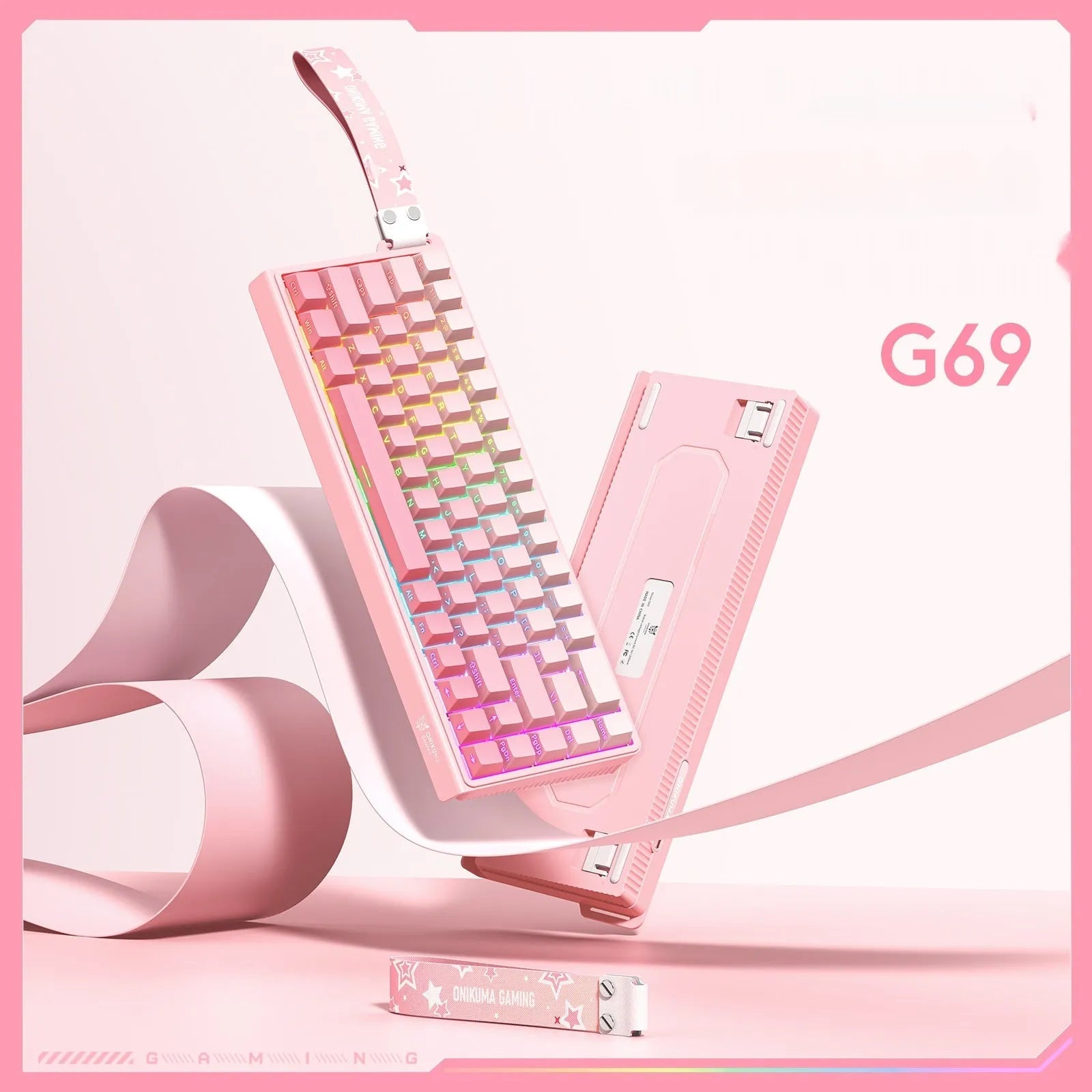 ONIKUMA G69 wired gaming keyboard with RGB backlight in black