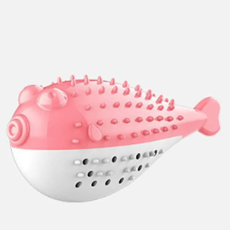 Silicone fish-shaped cat chew toy in blue, measuring 12.2 cm long for interactive play and teeth cleaning