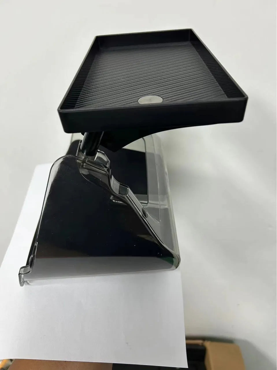 Black ABS plastic storage organiser for Tesla Model 3 and Y centre console with ETC card slot