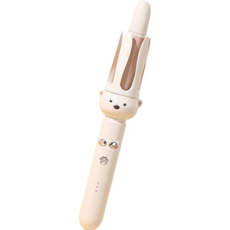 Beige anion automatic hair curler FS-H208 with negative ion technology and hair stick accessory