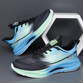 Men's black mesh casual shoes with rubber soles and platform heels