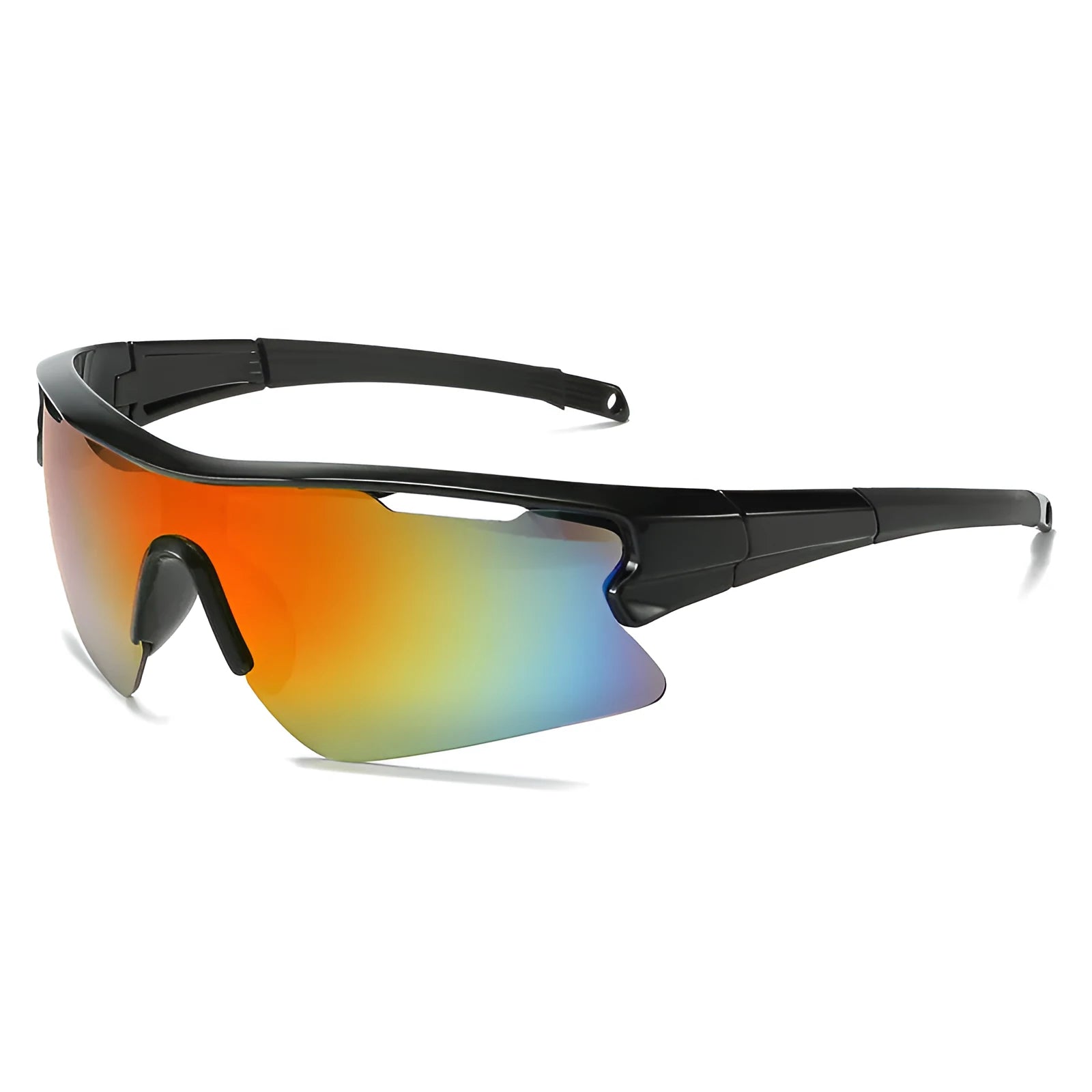 Windproof sports sunglasses with polycarbonate UV400 lenses in black frame grey lens option