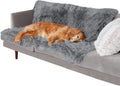 Plush waterproof dog cushion in dark grey, double-layer thickening design with four size options