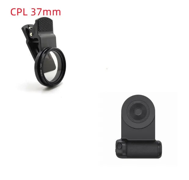 Black magnetic phone holder with ergonomic camera-style grip showing rotatable stand function