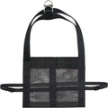 Black calf and large dog weighing sling laid flat showing its 150 cm length and 35 cm width