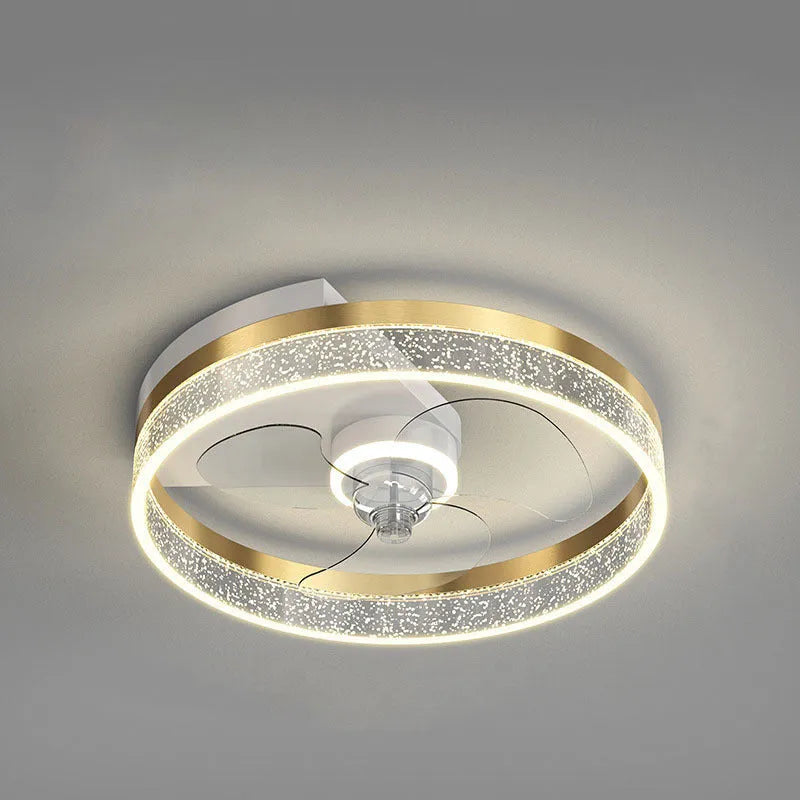 Modern Nordic style ceiling light with integrated fan for children's rooms, iron construction, LED illumination