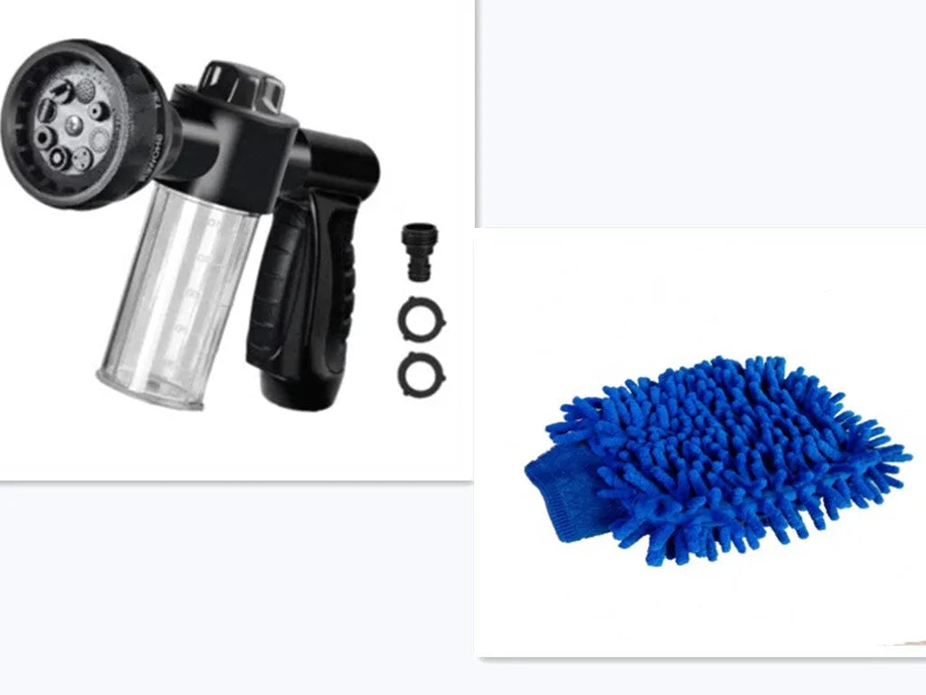 Green high pressure foam spray gun with adjustable nozzle for car washing and garden watering