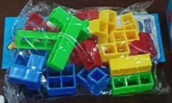 Plastic balance stacking board game with colourful blocks, chassis and base for kids and adults