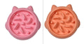 Bone-shaped slow feeder pet bowl in PP plastic showing interior maze design for slower eating
