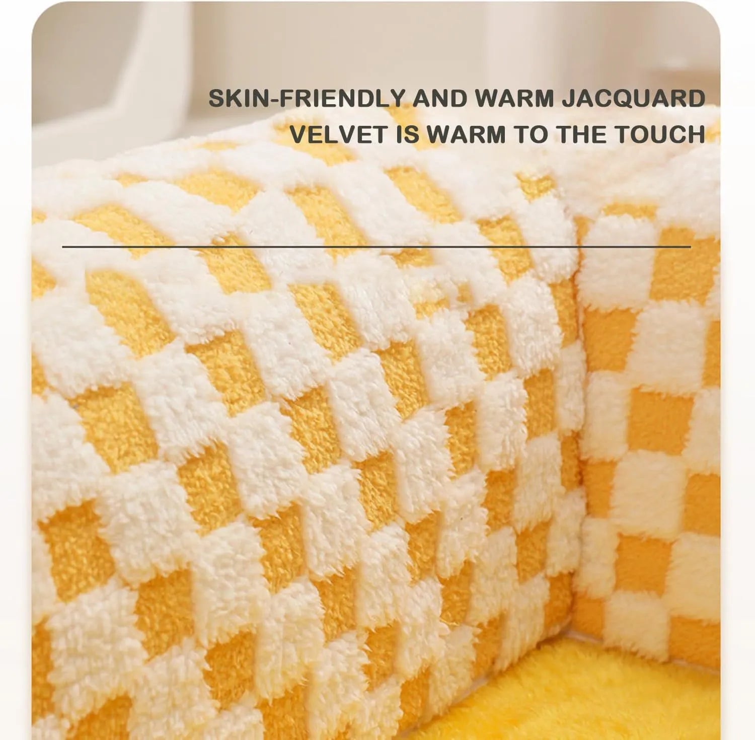 Fan-shaped plush pet bed with integrated tunnel, XL size 80cm, coffee colour with anti-slip base