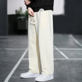Casual men's multi-pocket sports trousers in gray, high waist, bamboo fibre blend