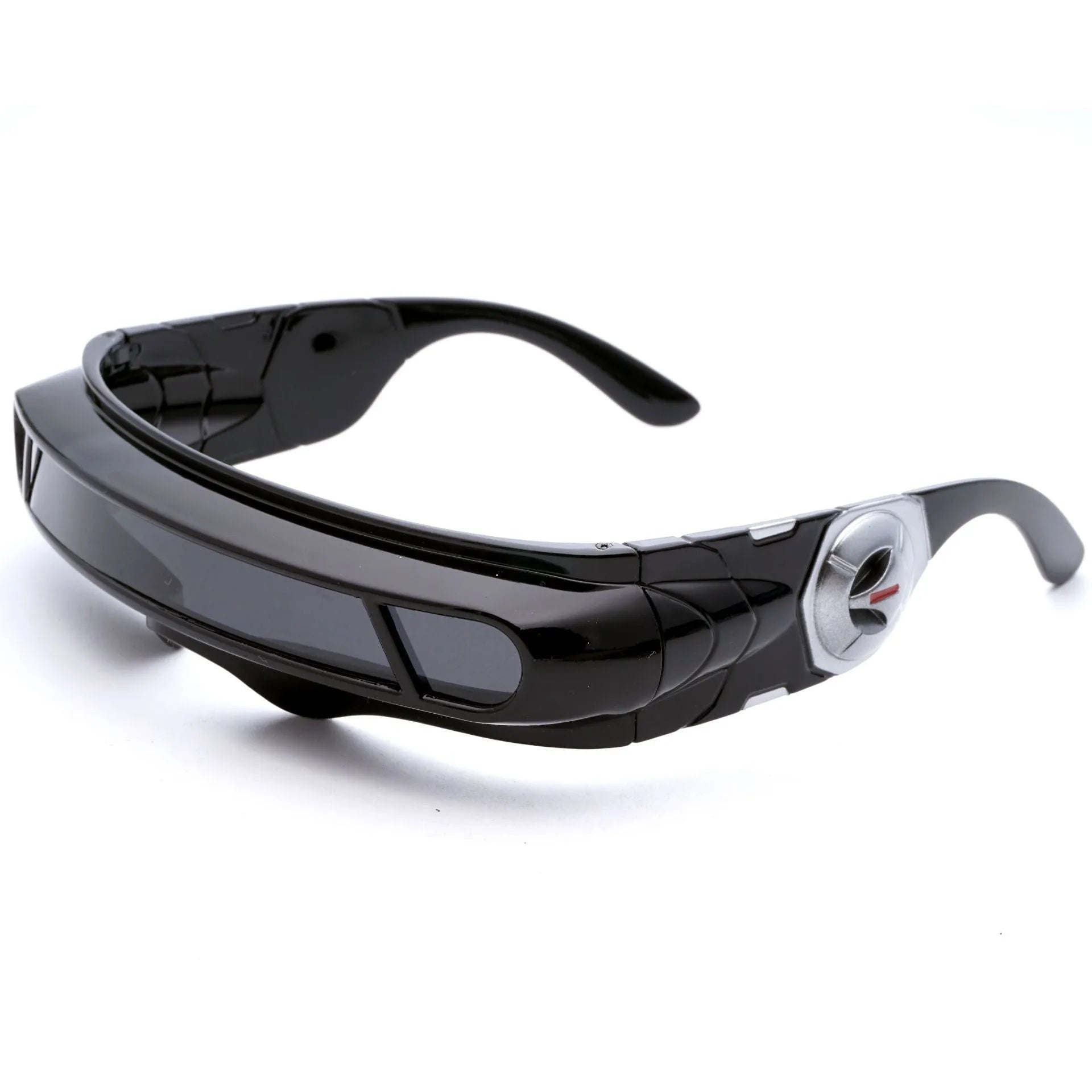 Polarised sports sunglasses with black PC frame and choice of blue mercury, red mercury, or grey lenses