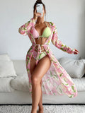 Women's printing pattern bikini swimsuit in European and American fit.