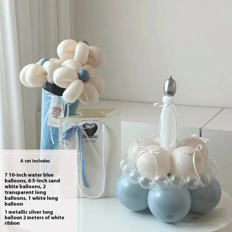 Balloon bouquet DIY kit with round balloon components for party decoration assembly