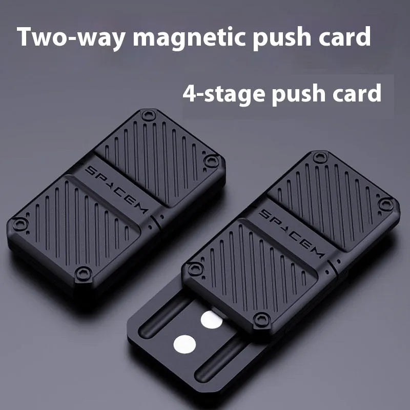 Alloy mechanical card pushing decompression toy for stress relief in four light tracing colours
