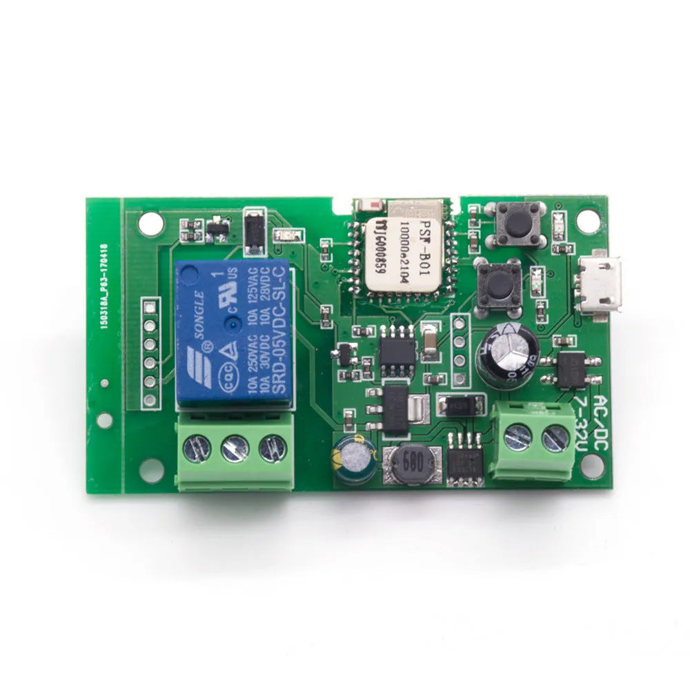 Self-locking interlock 1 way relay module 7-32V DC with PCB antenna and USB interface