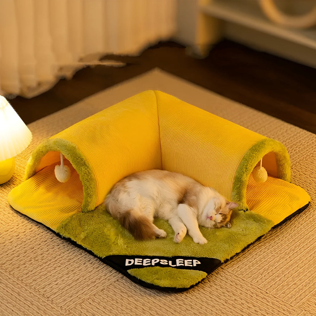 Warm Arctic velvet cat nest in Milo Grey with detachable zippered cover and thickened sponge base