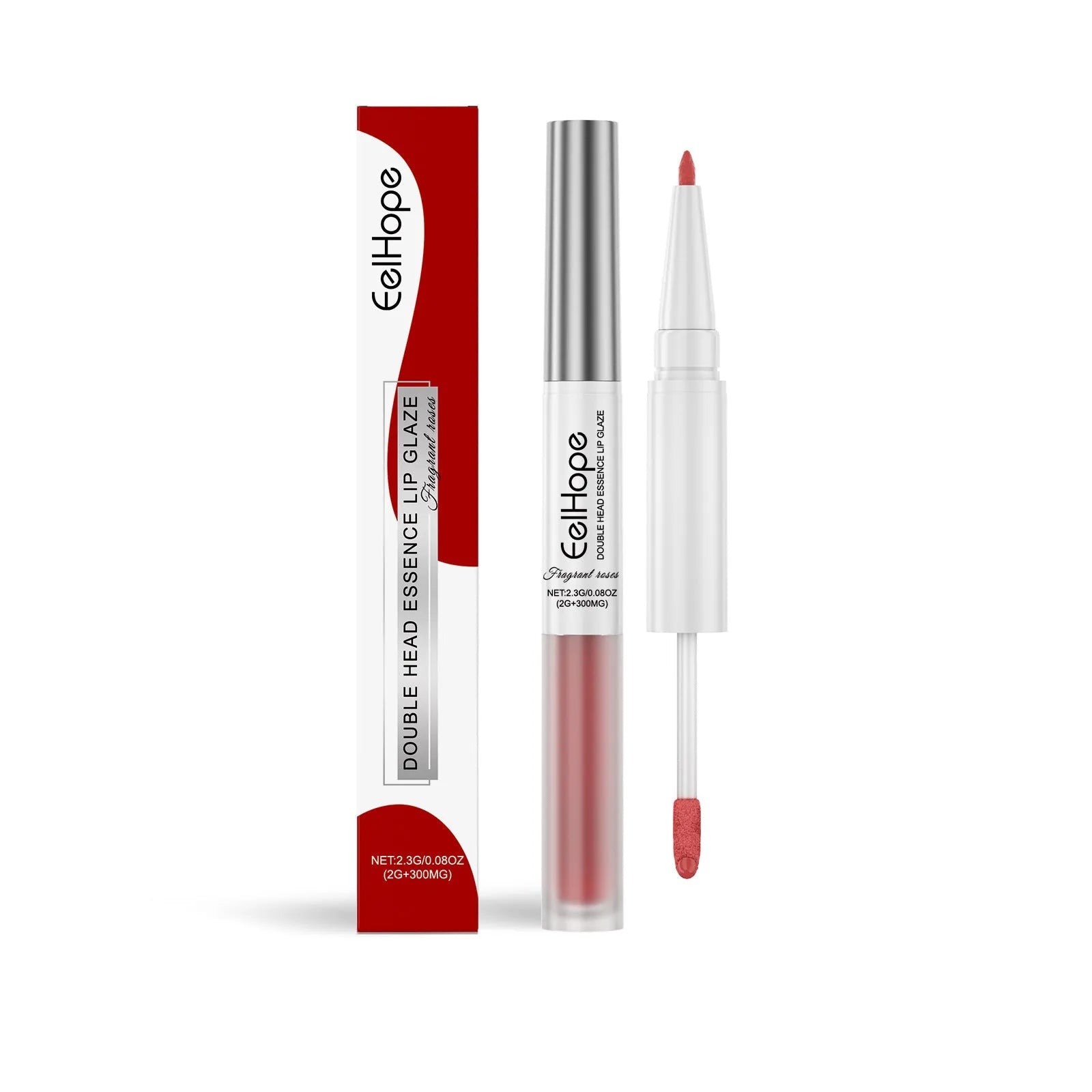Double-headed lip liner and lip lacquer pen lipstick shown in packaging.